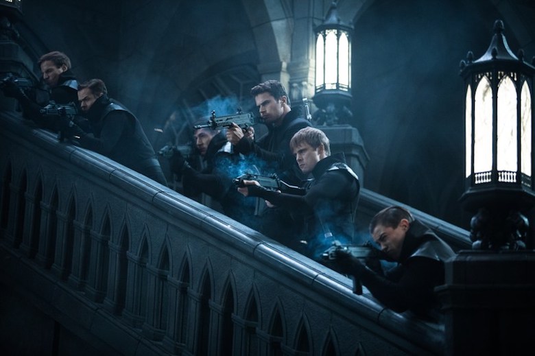 Theo James (center-left) and Bradley James (center-right) in Screen Gems' UNDERWORLD: BLOOD WARS.
