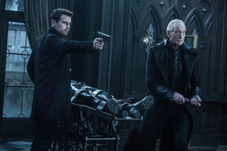 Theo James (left) and Charles Dance (right) in Screen Gems' UNDERWORLD: BLOOD WARS.